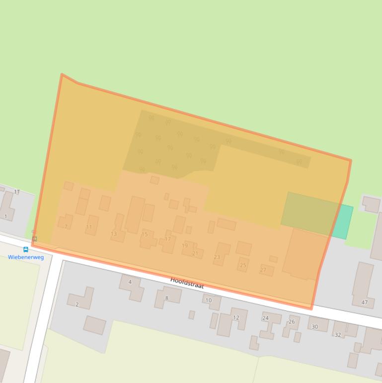 Kaart van postcodegebied 9968AA.