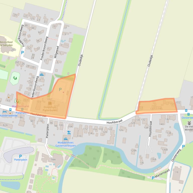 Kaart van postcodegebied 9968AC.