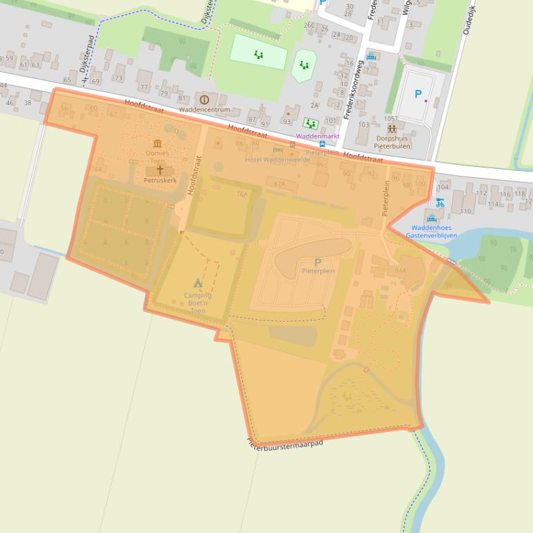 Kaart van postcodegebied 9968AG.