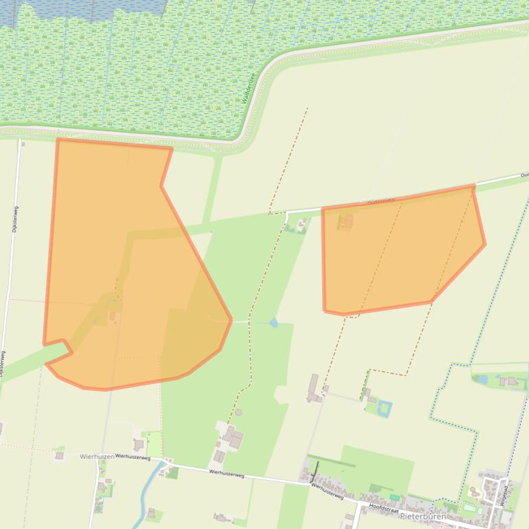 Kaart van postcodegebied 9968TB.