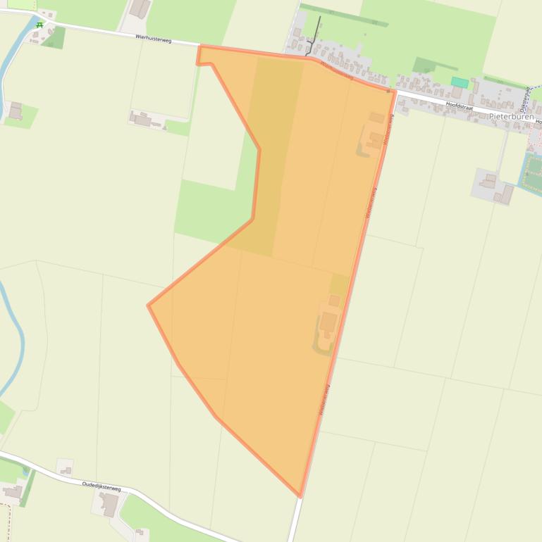 Kaart van postcodegebied 9968TD.