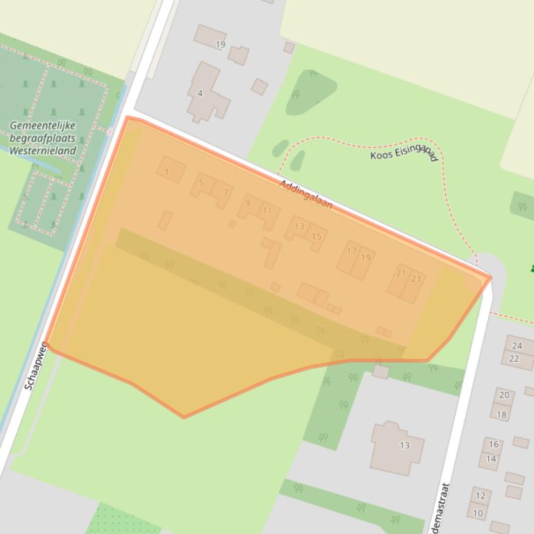 Kaart van postcodegebied 9969PK.