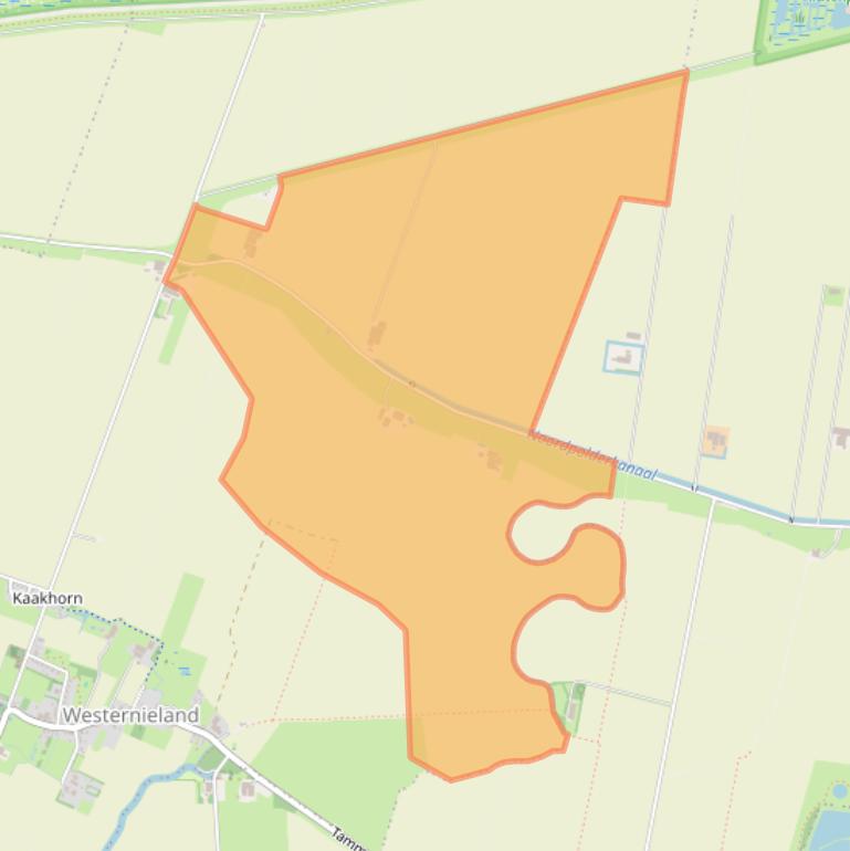 Kaart van postcodegebied 9969TR.