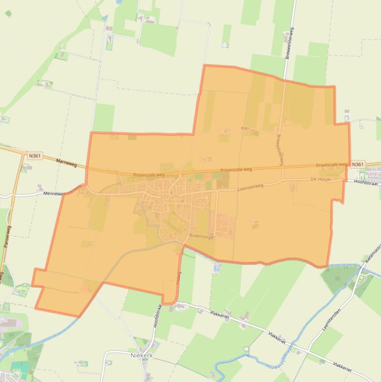 Kaart van postcodegebied 9971.