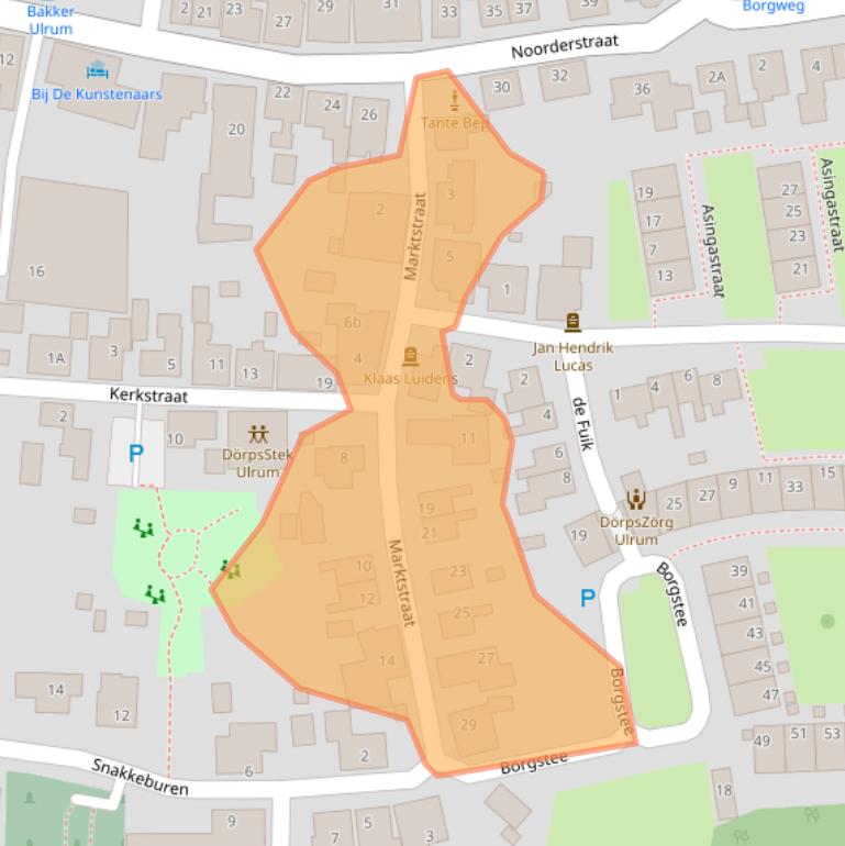 Kaart van postcodegebied 9971AA.