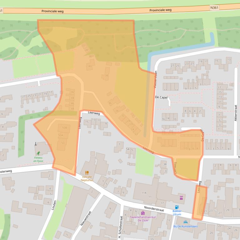 Kaart van postcodegebied 9971AE.
