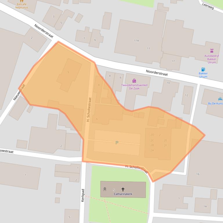 Kaart van postcodegebied 9971AW.