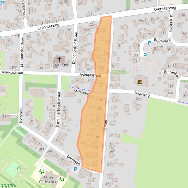 Kaart van postcodegebied 9971CJ.