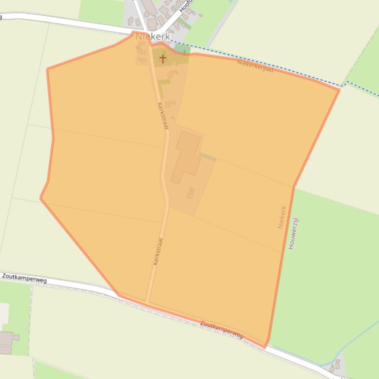 Kaart van postcodegebied 9972PC.