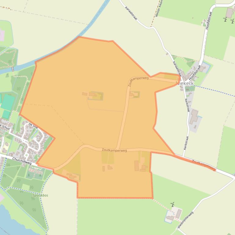 Kaart van postcodegebied 9972TC.