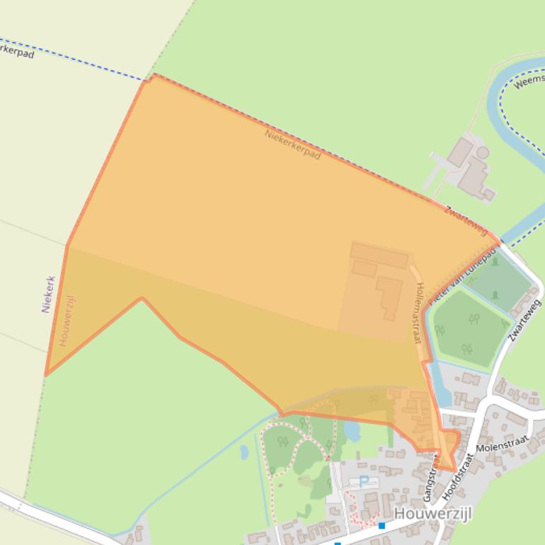 Kaart van postcodegebied 9973PN.