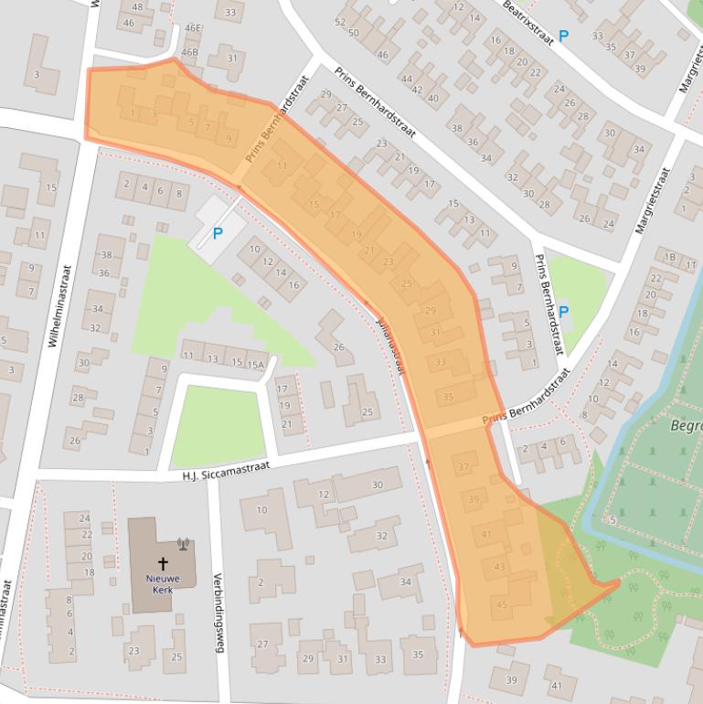 Kaart van postcodegebied 9974RP.