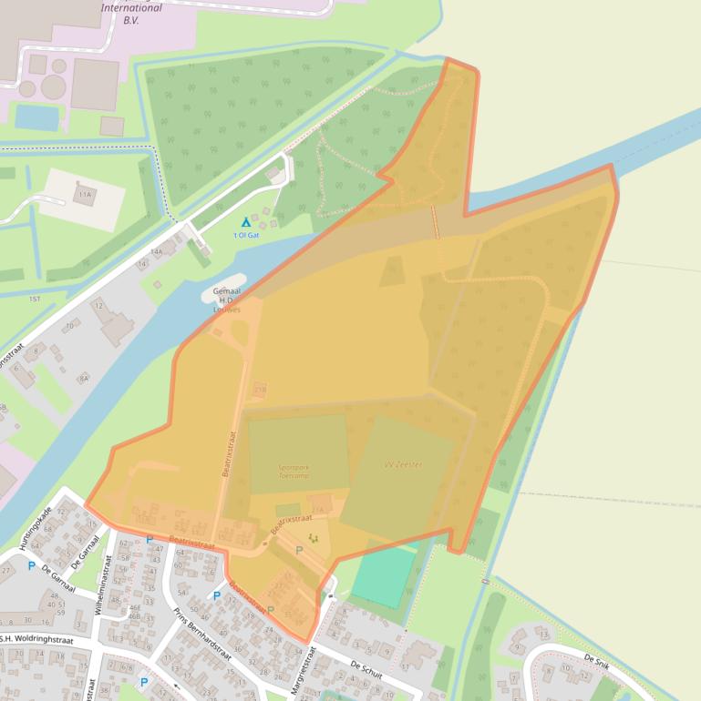 Kaart van postcodegebied 9974RW.