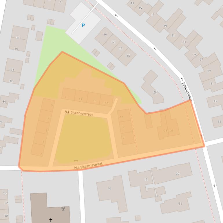 Kaart van postcodegebied 9974SB.
