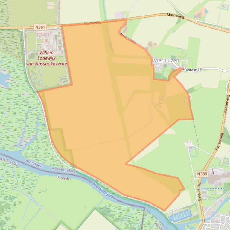 Kaart van postcodegebied 9975VW.