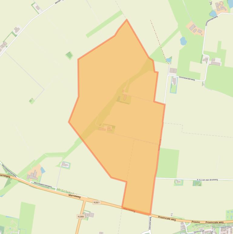 Kaart van postcodegebied 9975VX.