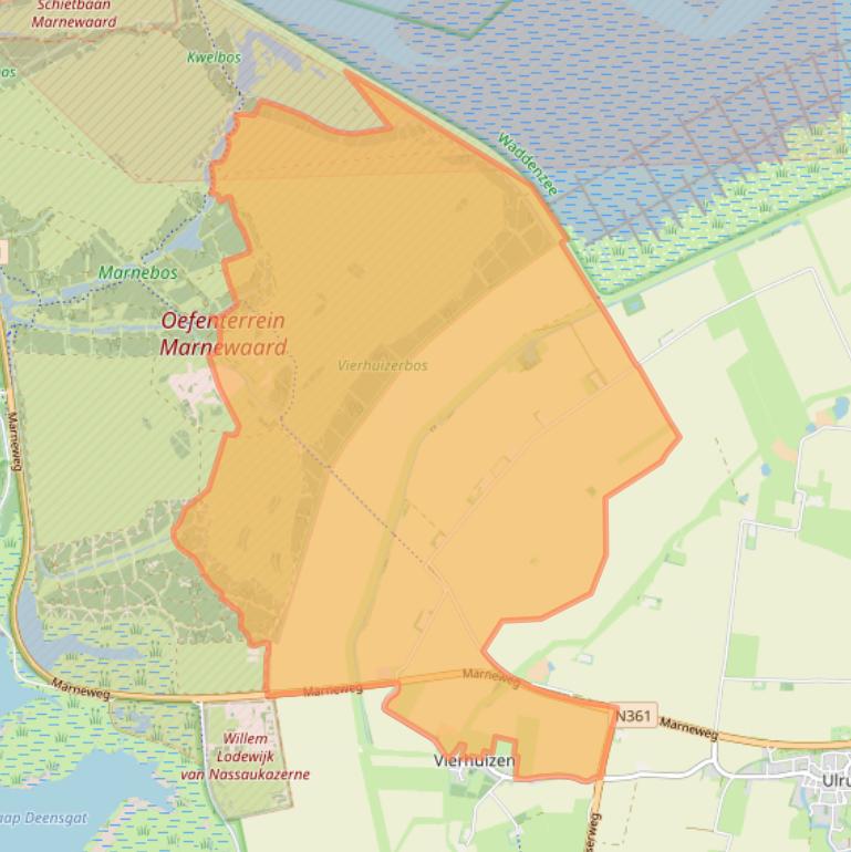 Kaart van postcodegebied 9975WJ.