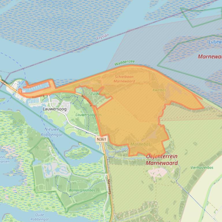 Kaart van postcodegebied 9976VN.