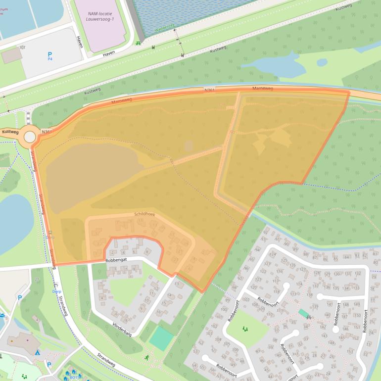 Kaart van postcodegebied 9976VW.