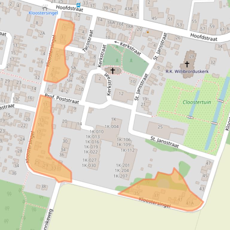 Kaart van postcodegebied 9977RJ.