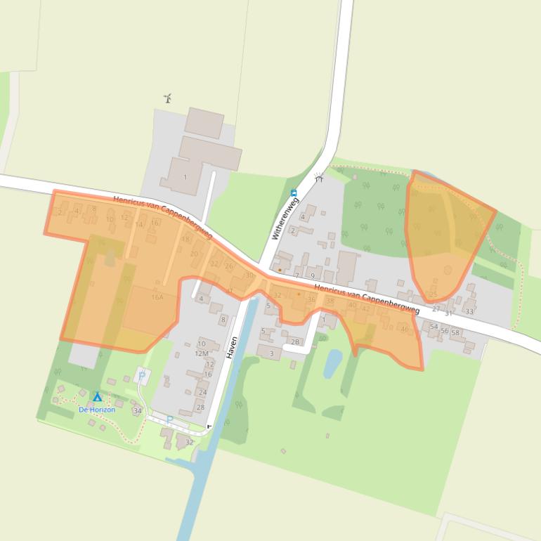 Kaart van postcodegebied 9977RW.