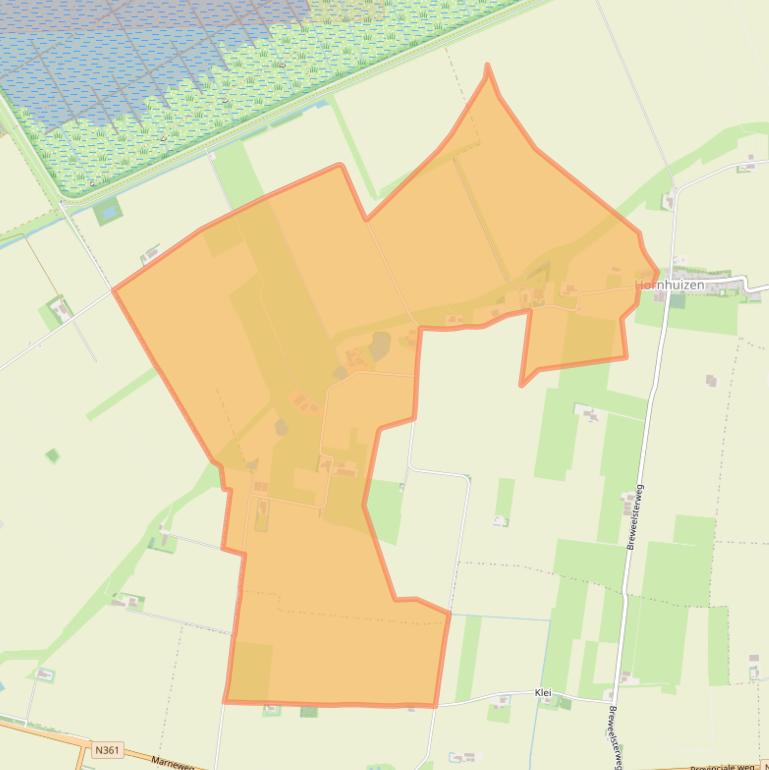 Kaart van postcodegebied 9978TC.