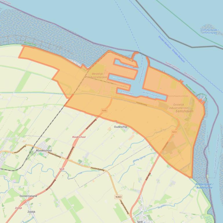 Kaart van postcodegebied 9979.