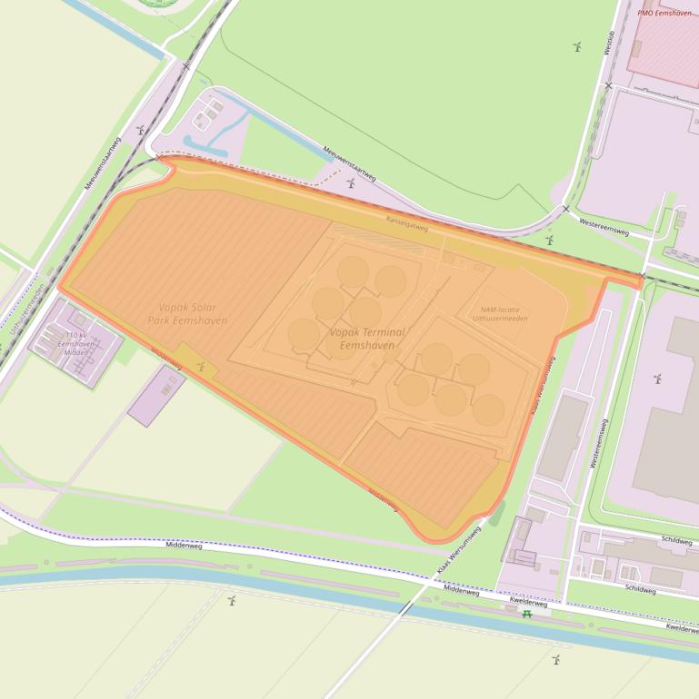 Kaart van postcodegebied 9979XE.