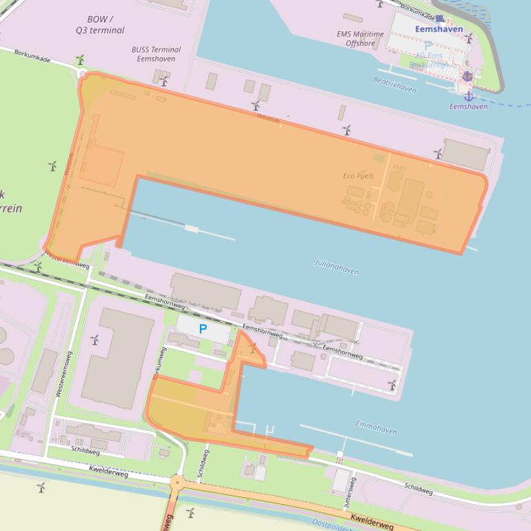 Kaart van postcodegebied 9979XJ.