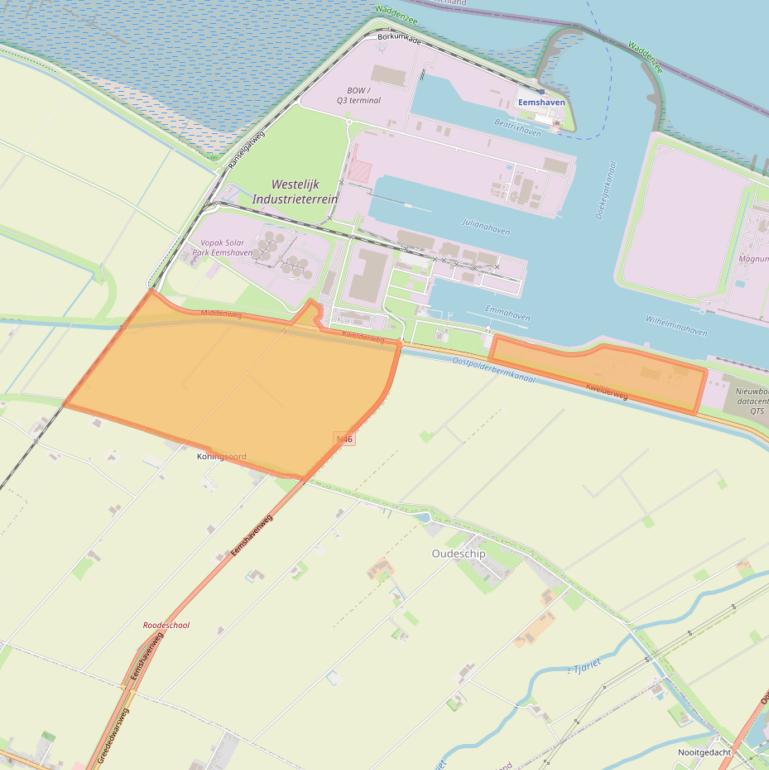 Kaart van postcodegebied 9979XN.