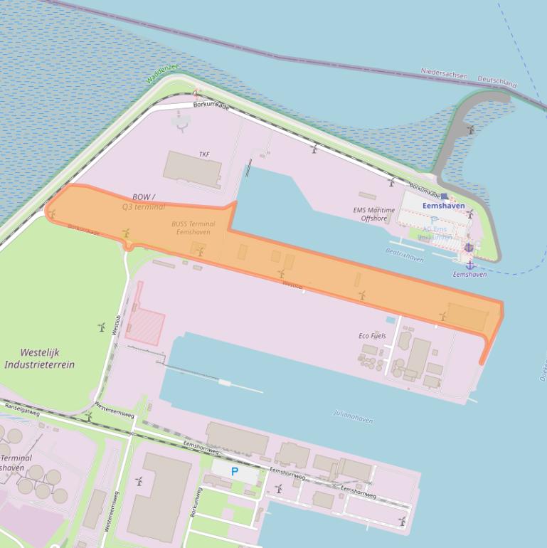 Kaart van postcodegebied 9979XW.