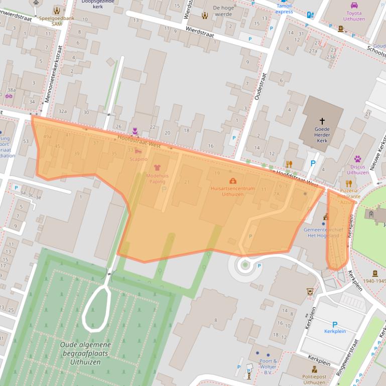 Kaart van postcodegebied 9981AA.