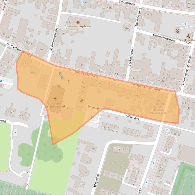 Kaart van postcodegebied 9981AB.