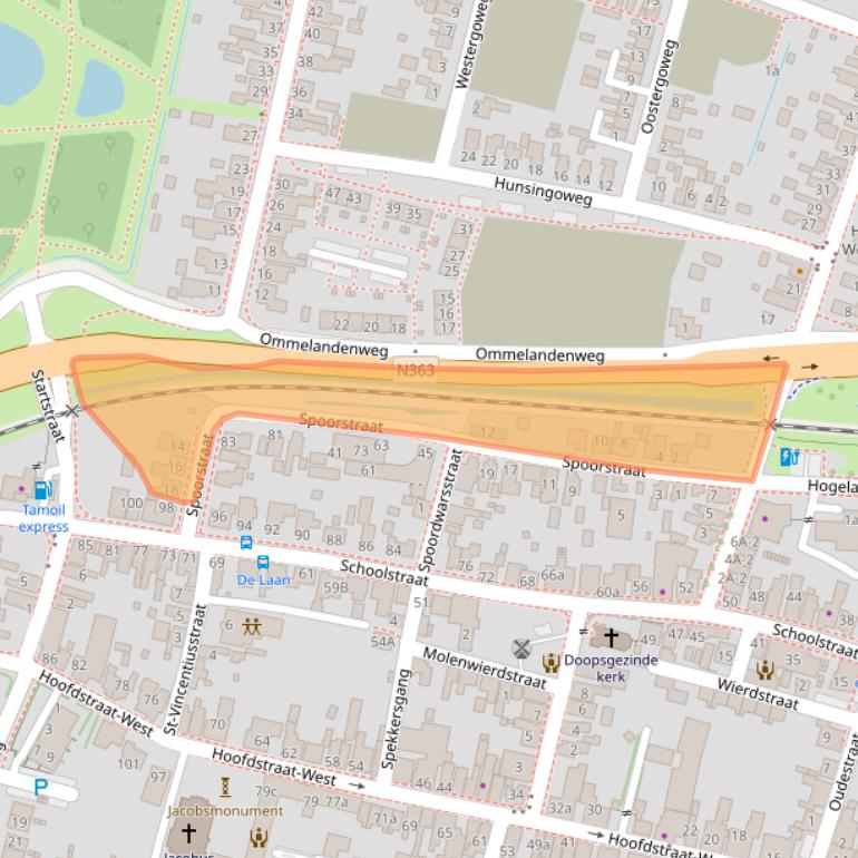 Kaart van postcodegebied 9981AV.
