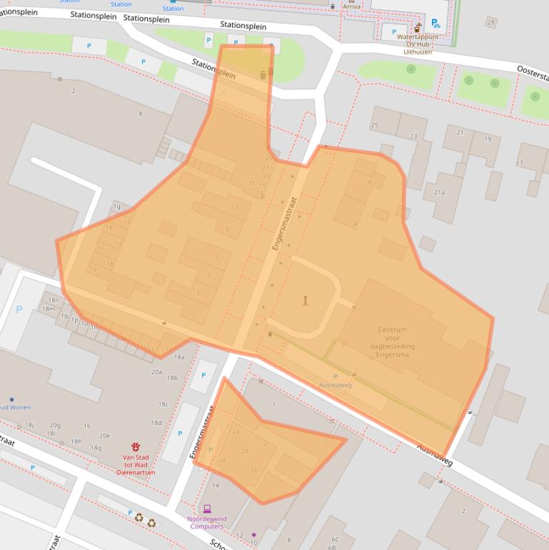 Kaart van postcodegebied 9981CC.