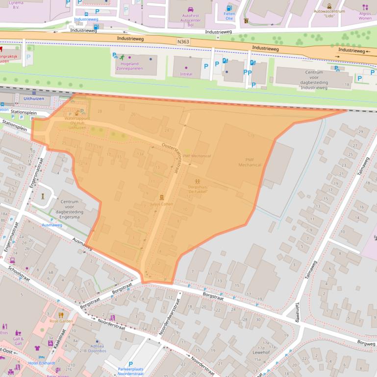 Kaart van postcodegebied 9981CE.