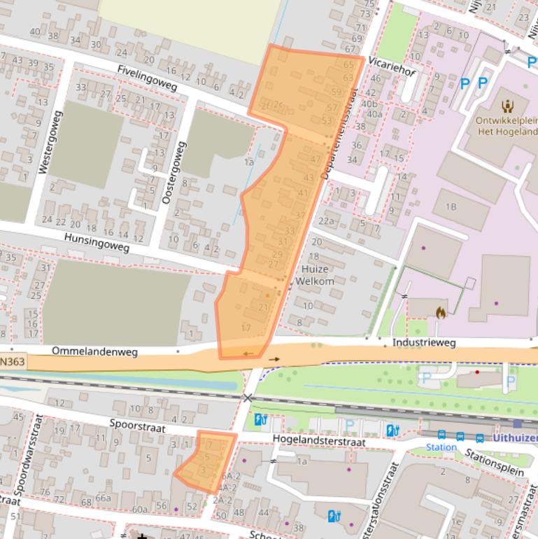 Kaart van postcodegebied 9981GA.