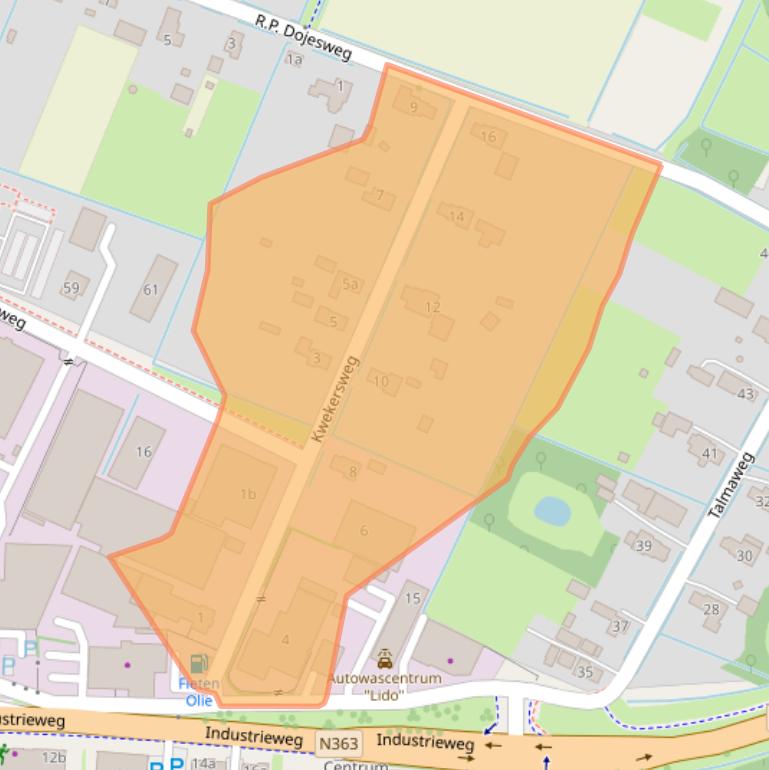 Kaart van postcodegebied 9981GE.