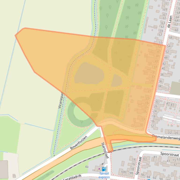 Kaart van postcodegebied 9981GL.
