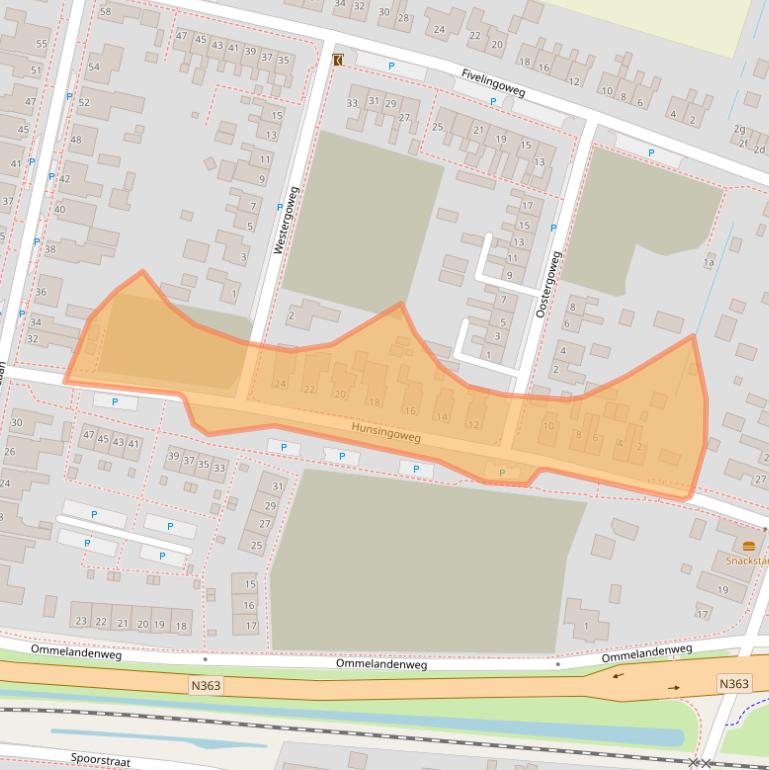 Kaart van postcodegebied 9981GT.