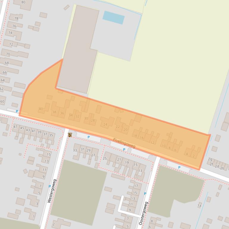 Kaart van postcodegebied 9981GZ.