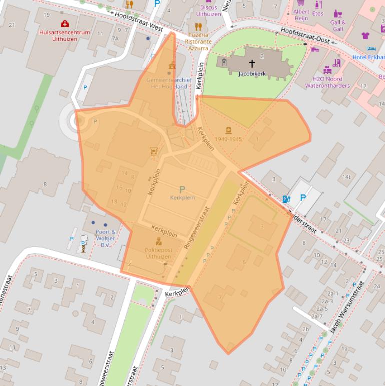 Kaart van postcodegebied 9981JA.