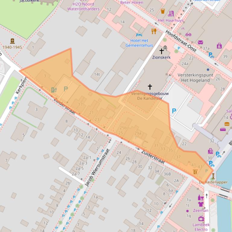 Kaart van postcodegebied 9981JE.