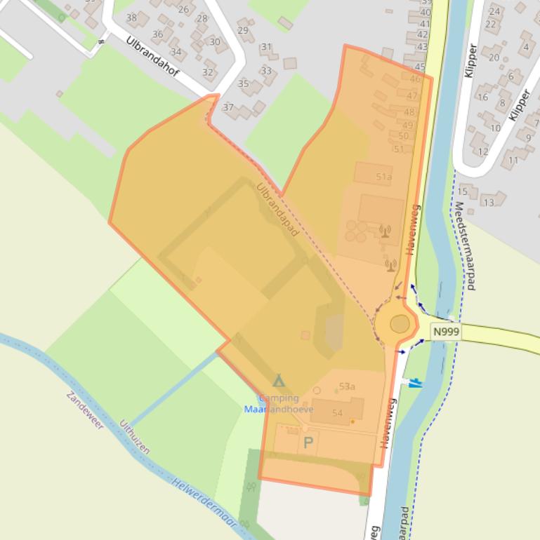 Kaart van postcodegebied 9981JR.