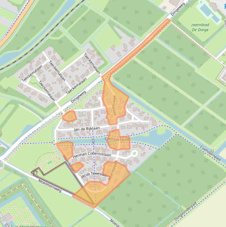 Kaart van postcodegebied 9981NG.