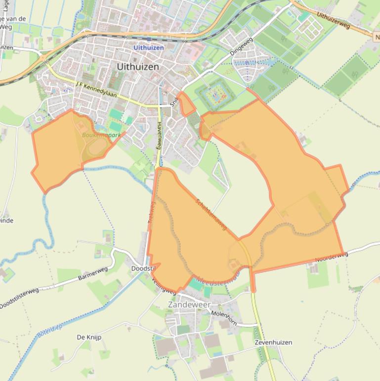 Kaart van postcodegebied 9981TA.