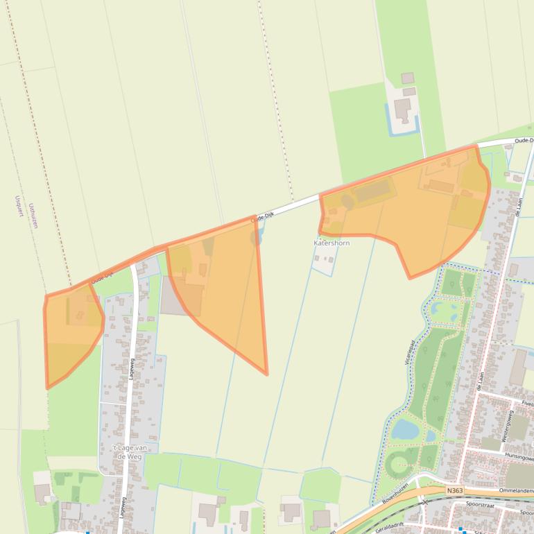 Kaart van postcodegebied 9981TJ.