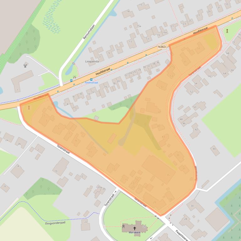 Kaart van postcodegebied 9982AW.