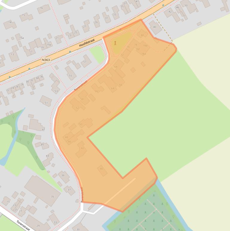 Kaart van postcodegebied 9982AZ.