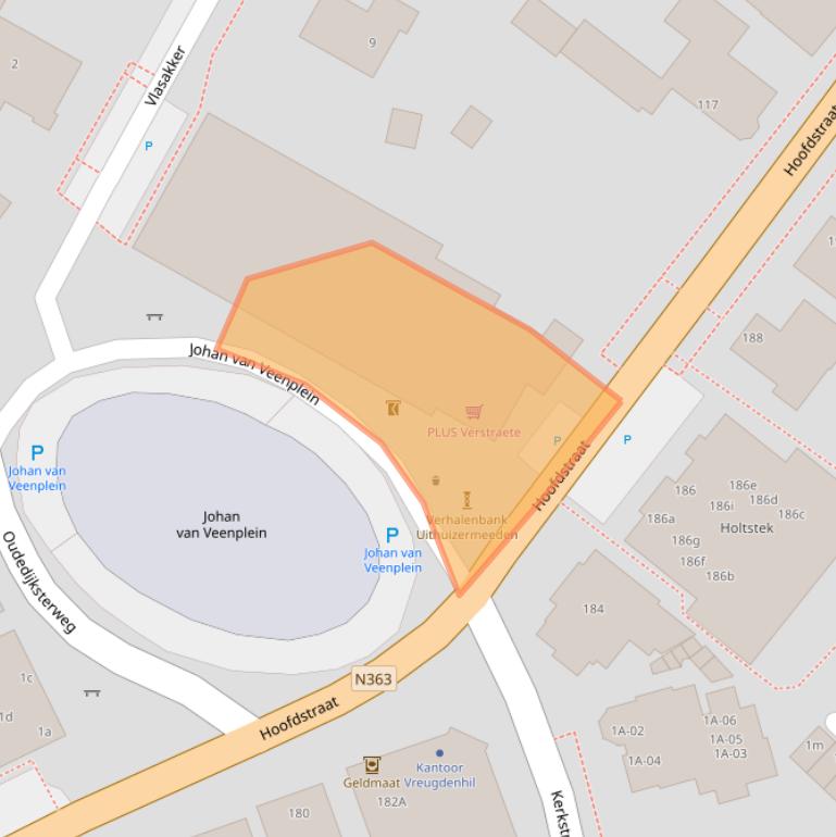 Kaart van postcodegebied 9982BL.